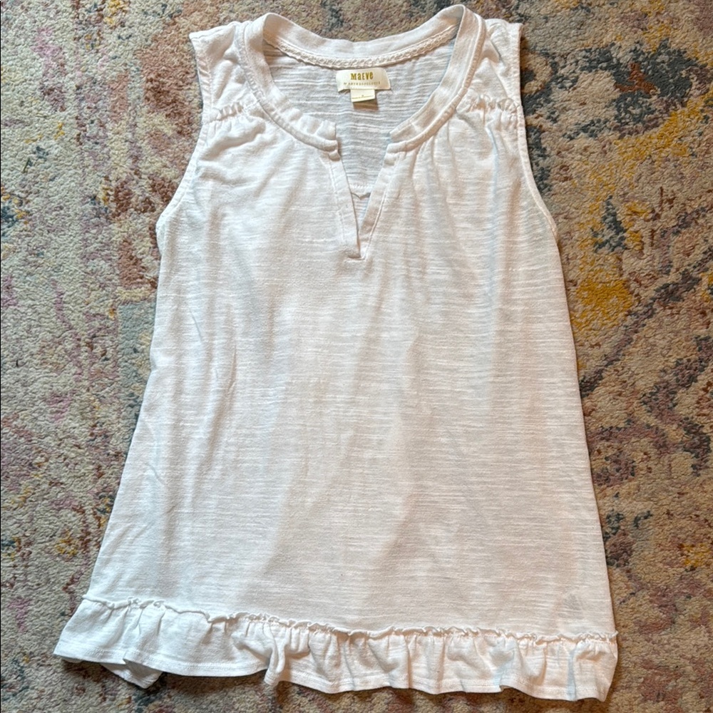 Maeve white ruffle summer top